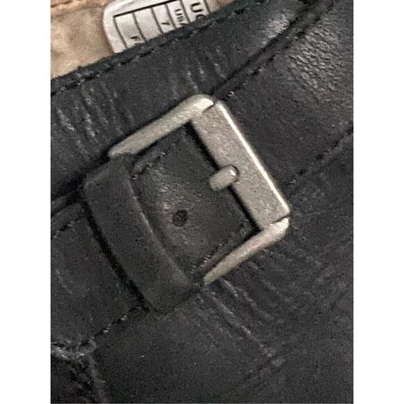 UGG Livia Black Leather Slip On Mules Sherpa Lined Size 7 - Picture 4 of 6